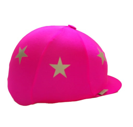 Fluorescent Lycra Hat Cover with Reflective Stars